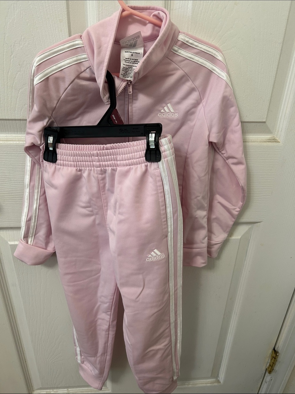 adidas Girls Pink Track Jacket & Pants Like New